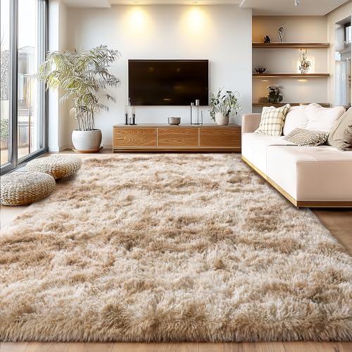 9x12 Camel Tie-Dye Shaggy Carpet