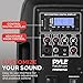 Pyle Powered Active PA System Loudspeaker Bluetooth w/ Microphone 8-Inch Bass Subwoofer Stage Speaker Monitor Built-in USB for MP3 Amplifier DJ Party Portable Sound Equipment Stereo Amp Sub PPHP837UB