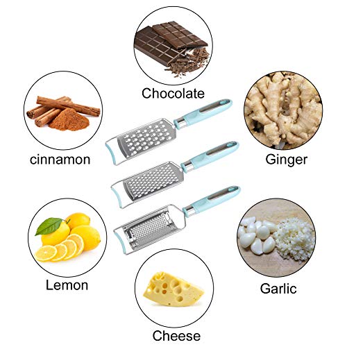 Handheld Stainless Steel Cheese Grater for Kitchen, Multi-Purpose Food Grater Slicer Lemon Zester Grinder for Garlic Ginger Nutmeg Potato Chocolate Butter Fruit & Vegetable with Cleaning Brush - Thumbnail 3