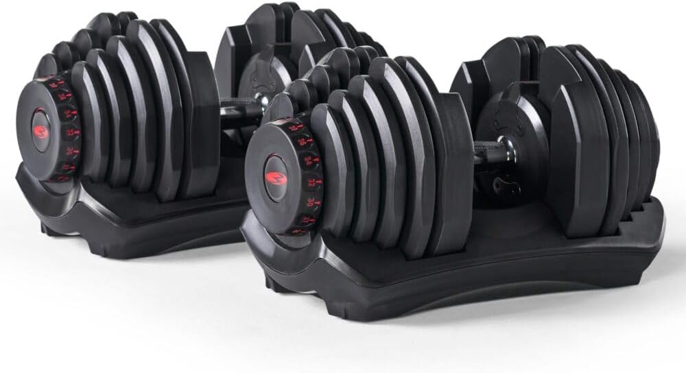 BowFlex SelectTech 1090i Adjustable Dumbbells Pair Adjustable from 4 to 41 kg in 17 Weight Levels per Dumbbell