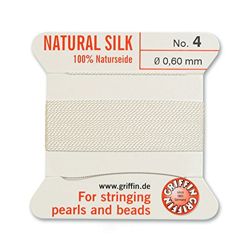JewelrySupplyGriffin Bead Cord 100% Natural Silk White #4