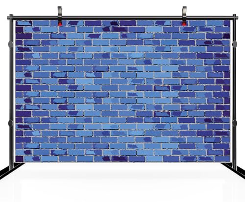 Fondo Fotográfico Pared Ladrillo Azul 7x5ft miniatura 3