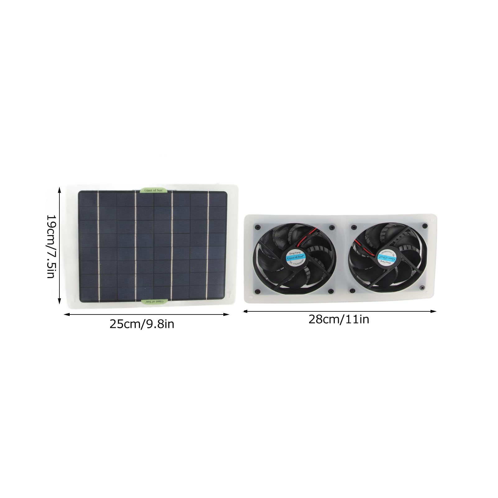 100W Zonne-energie Ventilator Kit - Zonnepaneel