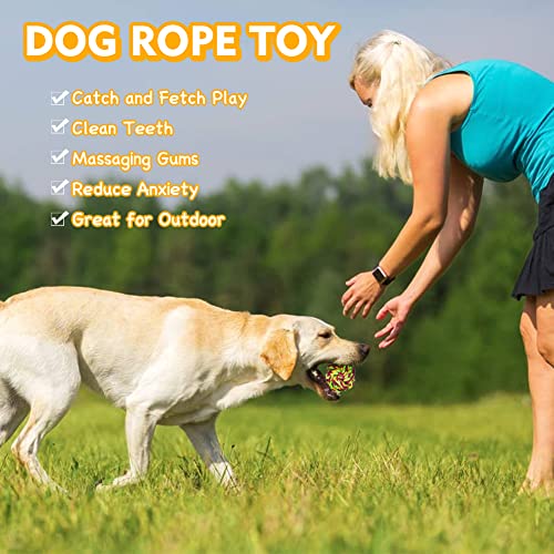 Vivifying Hund Seil Ball, 2 Stück Kaubälle aus Geflochtener Baumwolle für Hunde Zahnreinigung