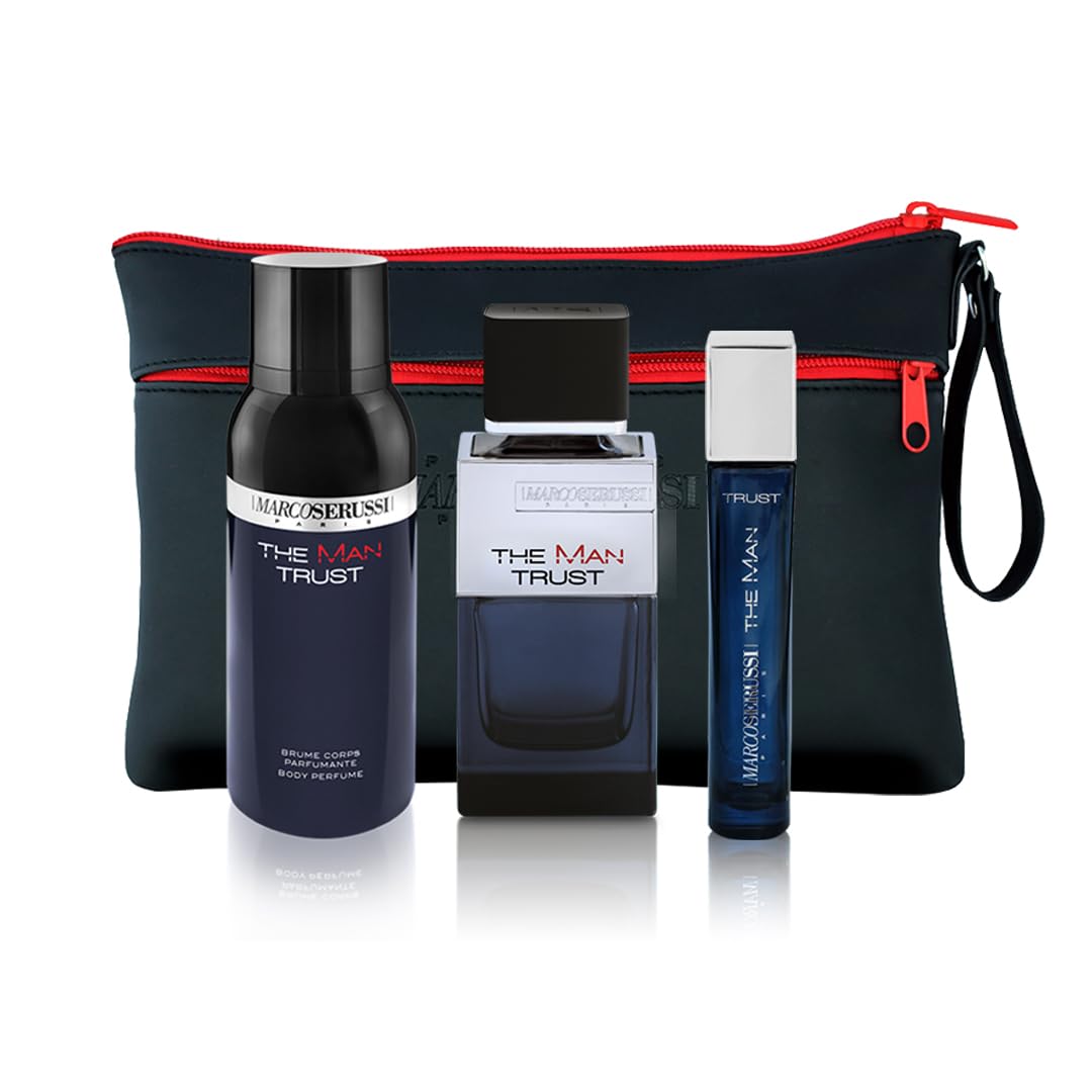 THE MAN TRUST EDT 100ML + 20ML + BODY PERFUME 175ML + Pouch