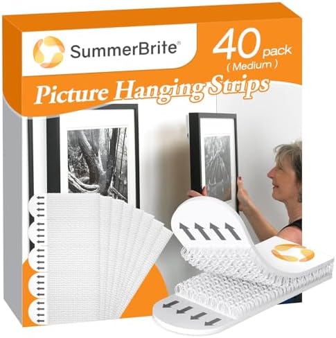 Picture Hanging Strips 40 Strips, Damage Free Removal, Wall Poste...