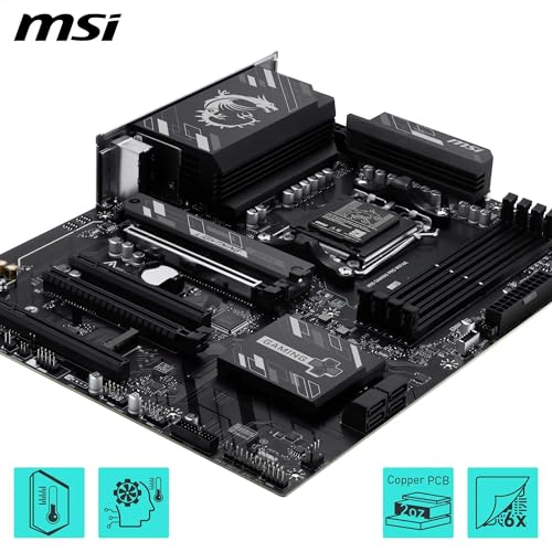 Image of MSI B850 Gaming PRO WIFI6E Motherboard, ATX - Supports AMD Ryzen 9000 /8000 / 7000 Processors, AM5 - DDR5 Memory Boost 8200+ MT /s (OC), PCIe 4.0 x16, M.2 Gen5, Wi-Fi 6E, 2.5G LAN