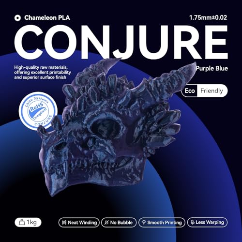 Image of Chitu Systems Conjure Chameleon PLA 3D Printer Filament, 1.75mm Galaxy Dual Color Filament, Changing Color with Light and Angles, Blue Purple 3D Printing Filament 1KG /2.2lb
