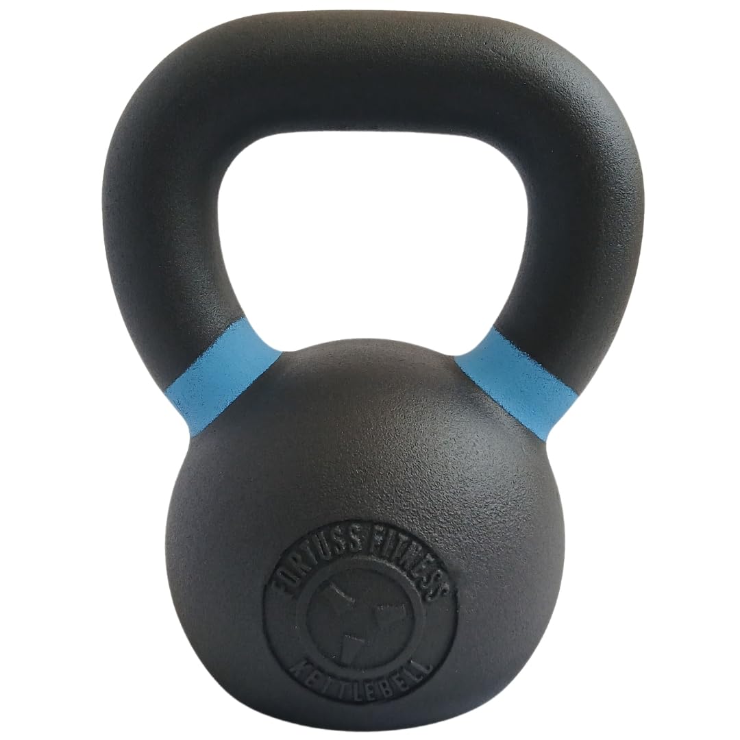 Cast Iron Powder Coated Kettlebell 6 KG – Color Coded Handles - Strength Weight Training - Crossfit Functional Fitness - Home Gym Workout Equipment 6 8 12 16 20 24 32 KG