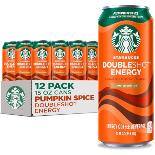 Image of Starbucks Doubleshot Energy Drink, Pumpkin Spice, 15 fl oz Cans (12 Pack) | Iced Coffee, Coffee Energy Drink, Made with Ginseng, Guarana, Riboflavin, Niacin, and B6