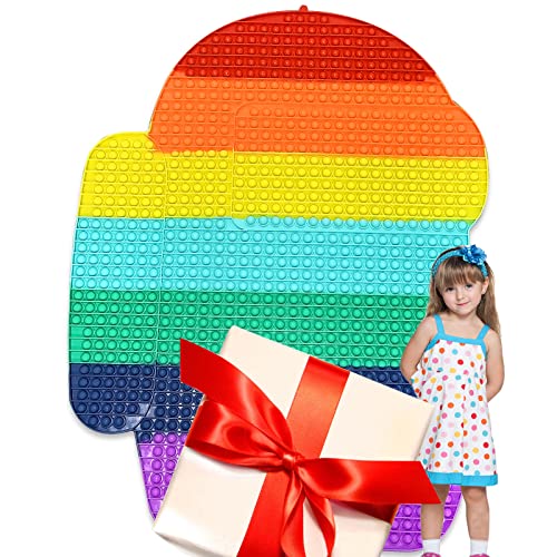 QETRABONE The Biggest Pop Fidget Toy in The World, Giant Jumbo Pop 1048 1024 2000 100000 Bubbles Toys, Pop Large Size Sensory Silicone Toy Cheap, Huge Pop Stress Relief Toys Surprise Gifts for Kids