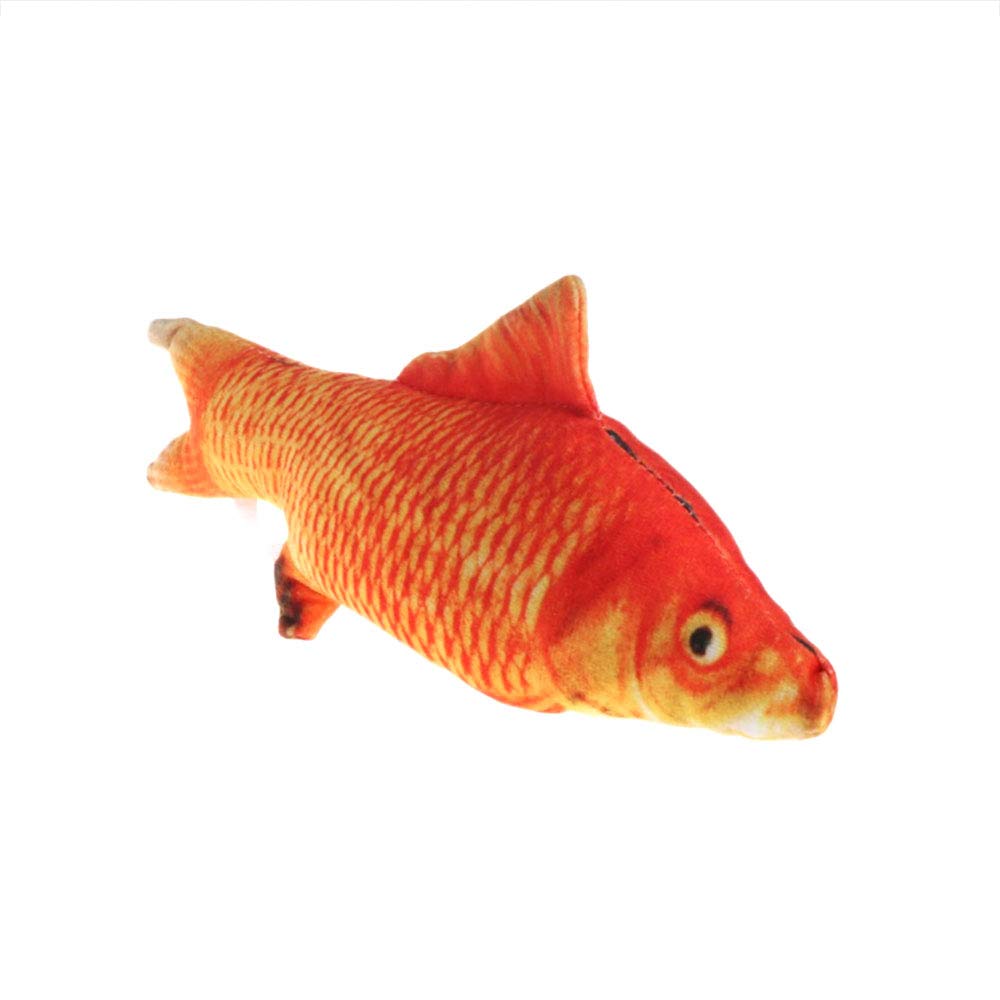 Cat Toys Interactive Catnip Emulational Fish Toy Chew Pillow Simulation Plush Fish Shape Doll for Cats Kitten Plush Toy Chew Bite Toy Golden Carp