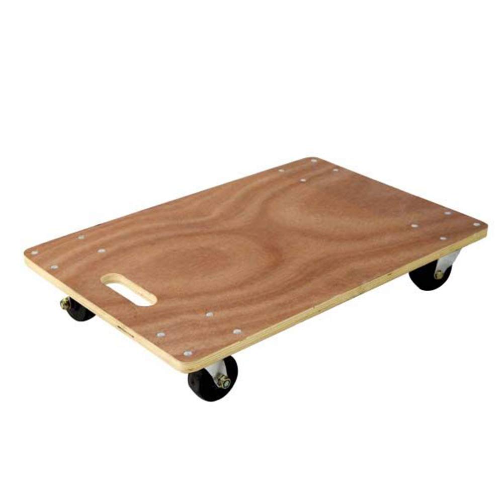 Amazon | 木製平台車(PP車輪/すべり止めなし) 荷台:660x420mm 持ち手穴