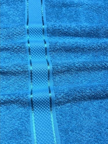 Image of SENSES By Riba Cotton Towels for Bath 550 GSM - Turquoise, 1 Pc | Super Soft, Large Size, Absorbent, Lightweight, Antimicrobial, Low Linting