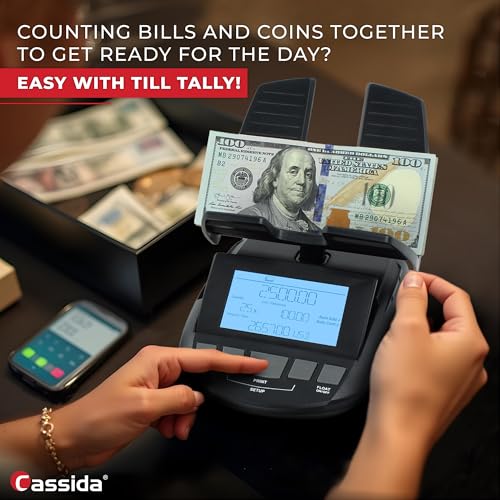 Image of Cassida Professional Money Counting Scale Bill Counter (Till Tally), Black