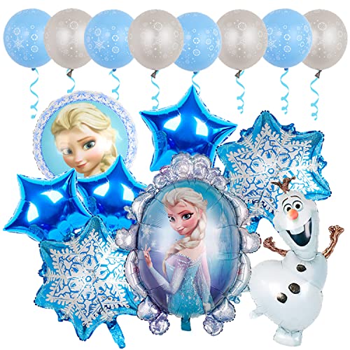 Decoración De Cumpleaños Frozen Globos, Frozen Cumpleaños Globo, Globos de Copo de Nieve, Elsa Globos Cumpleaños Decoracion, Frozen Decoración Cumpleaños, para Niñas Niños Fiesta de Cumpleaños (M1)