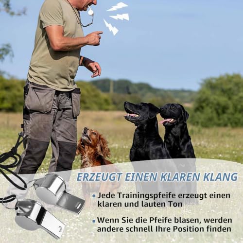 Neerow Pfeife, Edelstahl Trillerpfeife, 2 Stück Schiedsrichter Pfeife