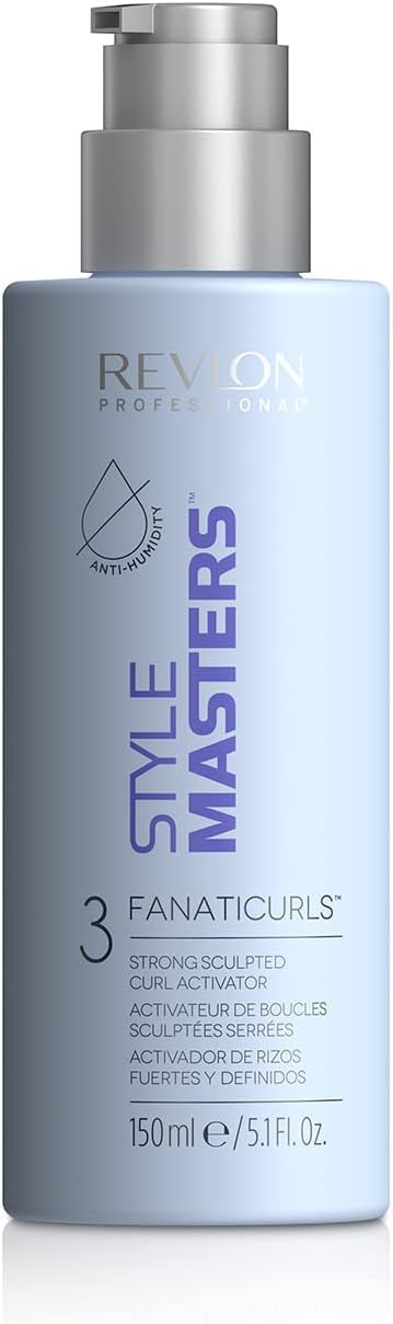 REVLON PROFESSIONAL – Style Masters, Fanaticurls, Activador de Rizos, Crea Rizos Definidos, con Control y Fijación, Conserva el Color, Protege del Calor, para Pelo Grueso, Rizado o Encrespado - 150 ml