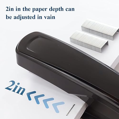 Miniatura 3 de M&G Engrapadora de escritorio, engrapadora de oficina sin esfuerzo con capacidad de 25 hojas, dos modos de encuadernación, incluye 1000 grapas y