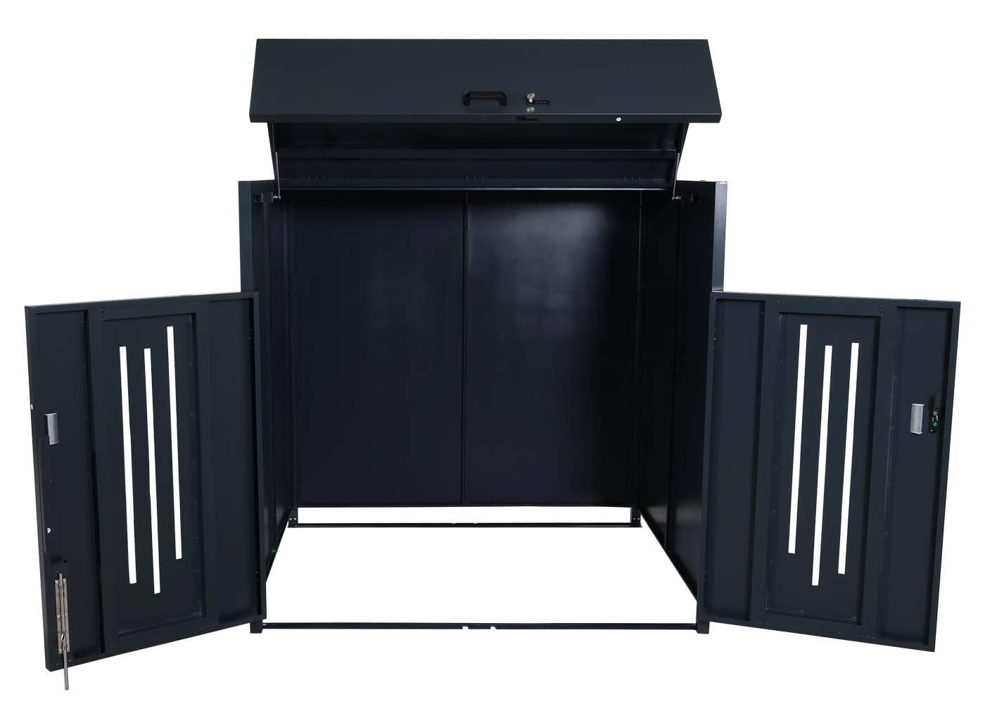 Mendler Revestimiento para contenedor de basura HWC-M54, caja para contenedores industriales, contenedor de hasta 1100 l, 154 x 160 x 136 cm, acero