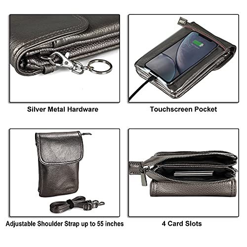 Image of befen Genuine Leather Small Crossbody Bags for Women Cell Phone Travel Bag