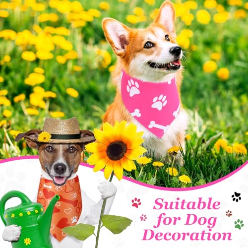 Image of Abbylike 50 Pcs Paw Print Dog Bandanas Bulk, Halloween & Birthday Party