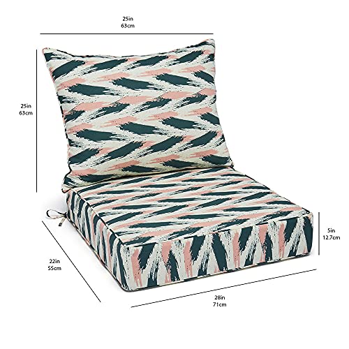 Amazon Basics Deep Seat Outdoor Patio Seat And Back Cushion Set 25 X 25 X 5 Inches And 28 X 22 X 5 Inches, Pink Green Paint #TOP5