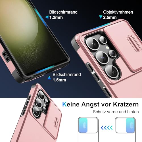 Coque Samsung S23 Ultra rose avec film écran pour le quotidien