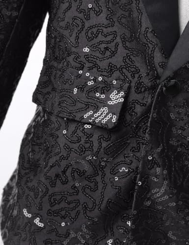 Chaqueta de lentejuelas para niños, disfraz de esmoquin miniatura 6