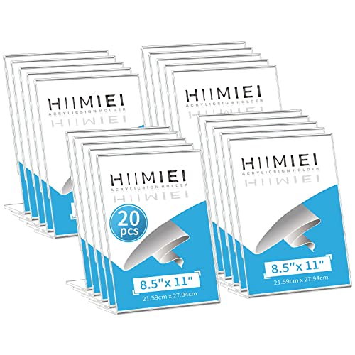 8.5X11 Acrylic Sign Holder, Hiimiei Slant Back Sign Holders Portrait Ad Frames Clear Durable Flyer Display Stand For Office Home Store Restaurant Pack Of 20 #TOP9