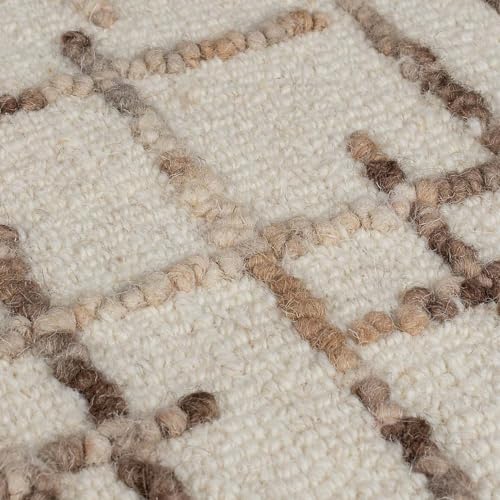 Image of Modern Handmade Woolen Carpet for Living Room Bedroom and Hall Size 7 x 10 Feet Color Multi