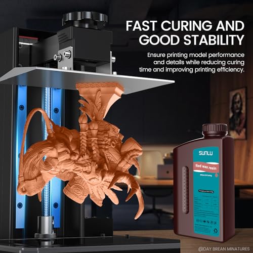 Image of SUNLU 10K Red Wax 3D Printer Resin, High Precision 405nm UV-Curing Resin with Delicate Texture for MSLA /DLP /LCD 3D Printing, 2000g Red Wax Resin