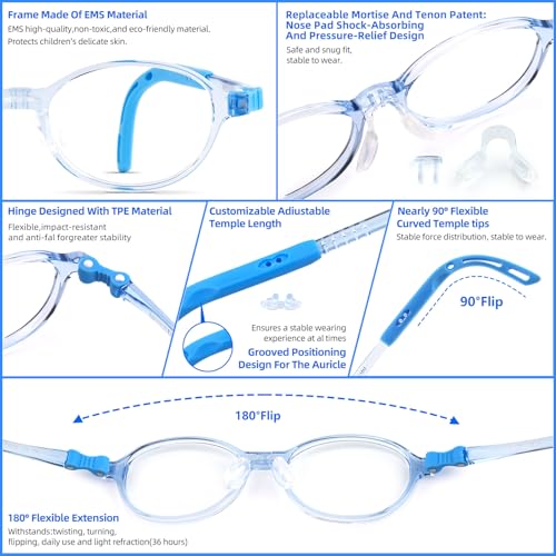 Image of EYEBUDDY Blue Light Glasses for Kids Boys Girls,Computer Gaming Bluelight Glasses,Fake Glasses for Ages 2-12