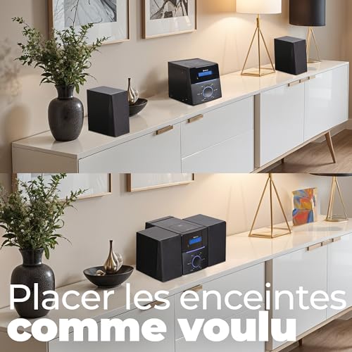 Denver Micro Chaine HiFi stéréo compacte – Radio FM – Lecteur CD – AUX – Fonction Horloge et Réveil – MCA240 – Noir - Les Beatles, Paul McCartney, John Lennon, RIngo Starr, George Harrison Denver Micro Chaine HiFi stéréo compacte - Radio FM - Lecteur CD - AUX - Fonction Horloge et Réveil - MCA240 - Noir – Image 4