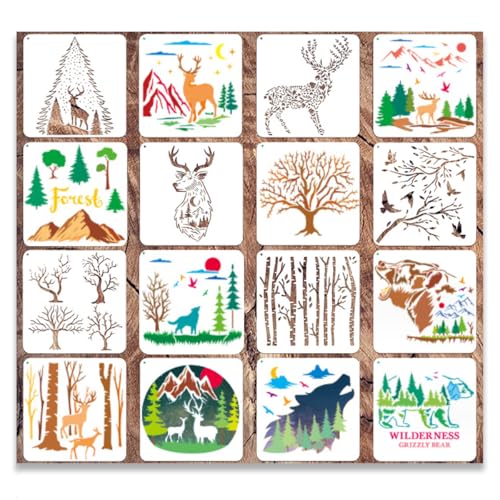 Zamety 16 Stück Schablonen Textilgestaltung Set, Schablonen...