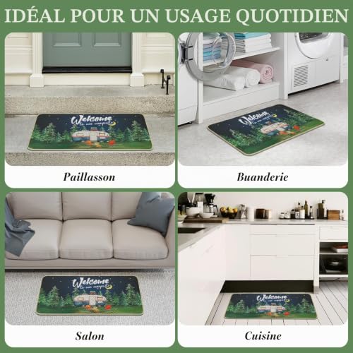 comfoyar Paillasson de Camping, Tapis de Porte pour Caravane, Welcome to Our Campsite Antidérapant et Lavable Tapis d'entrée, Absorbant Paillasson pour Intérieur, Extérieur, Couloir, Entrée, 43×75 cm – vue 6