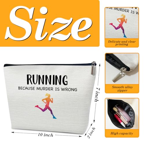 Ythuil Funny Running Gifts Makeup Bag, Runner Gifts for Marathon Gym Sport Women, Sports Accessories for Women, Cosmetic Bags for Purse