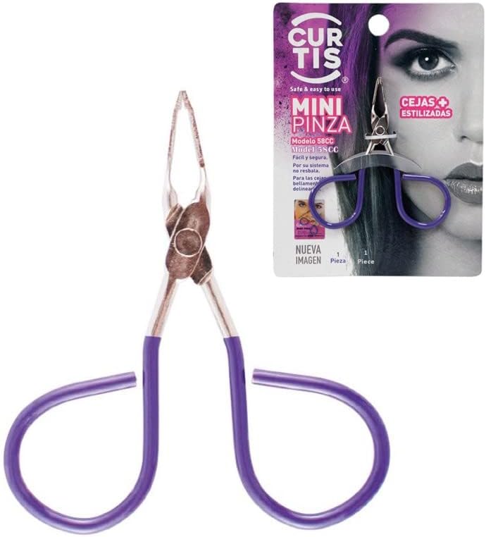 Pinça mini Curtis com cabo tipo tesoura 58CC, roxa, fabricada no México