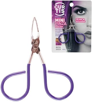 PROFESSIONAL Mini TWEEZERS with Easy Scissor Handle, The BEST PRECISION EYEBROW TWEEZERS Men/Women; PORTABLE Beauty Tools for Facial Hair, Ingrown Hair, Blackhead; 58CC Purple MADE IN MEXICO