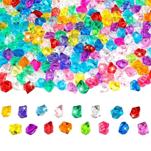 AMSGANK - AMSGANK 500 Pièces Pierre Precieuse en Acrylique, Gemmes Coulorées Glitter Pierres Précieuses Colorées pour Plénitude de Vases, Décoration d'Artisanat, Chasse au Trésor de Pirates, DIY etc