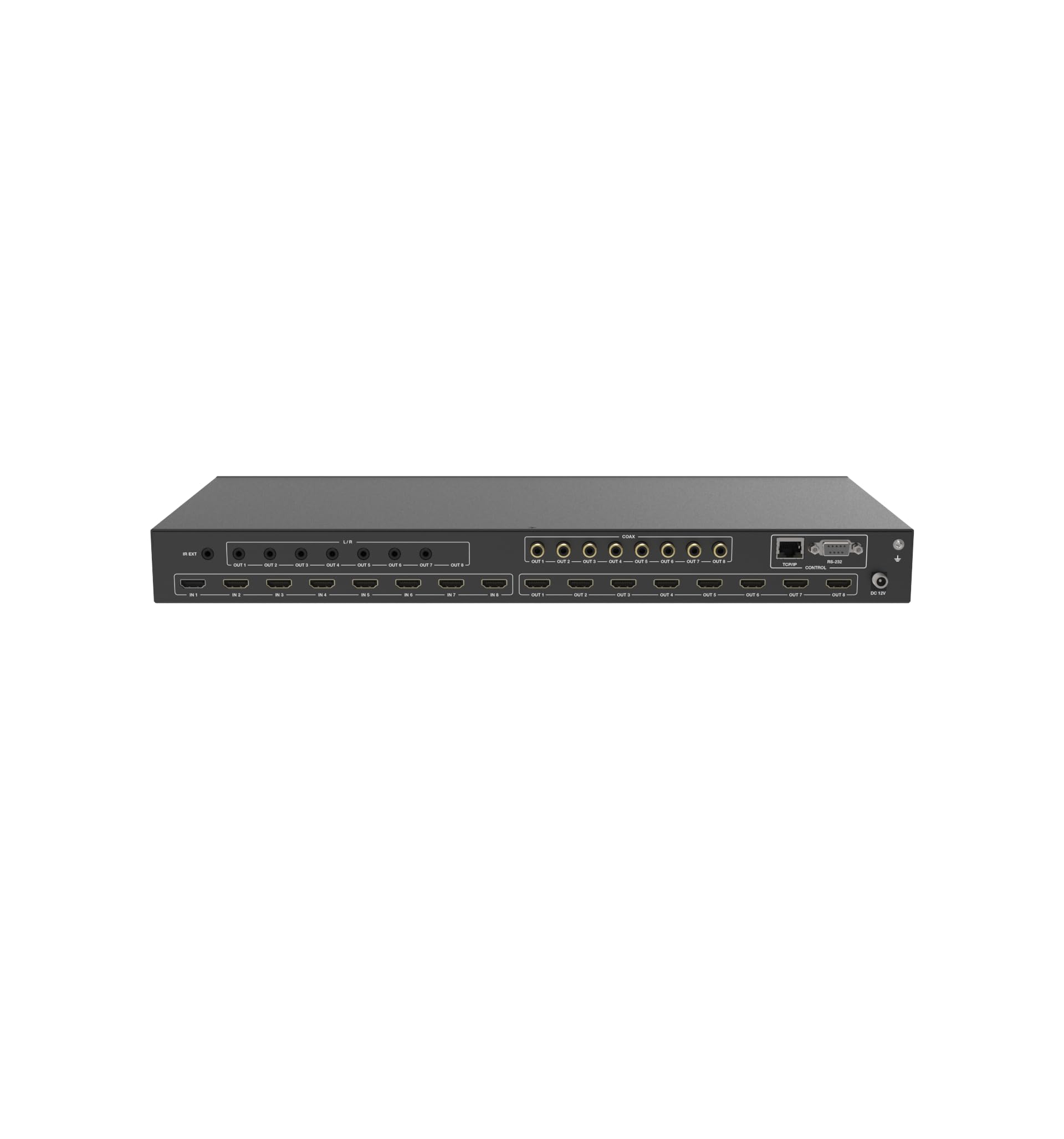 Commutateur matriciel HDMI 8x8 4K avec rétrogradation, ARC, HDR10+, HLG, Dolby Vision, Atmos. Prise en charge 4K @ 60Hz pour SkyQ UHD