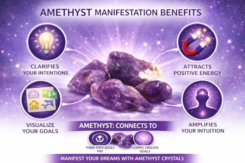 Image of Natural Raw Amethyst Crystal Stone 100 Grams for Reiki Healing, Meditation, Chakra Balancing & Manifestation | Healing Crystal Gemstone for Positive Energy & Home Decor