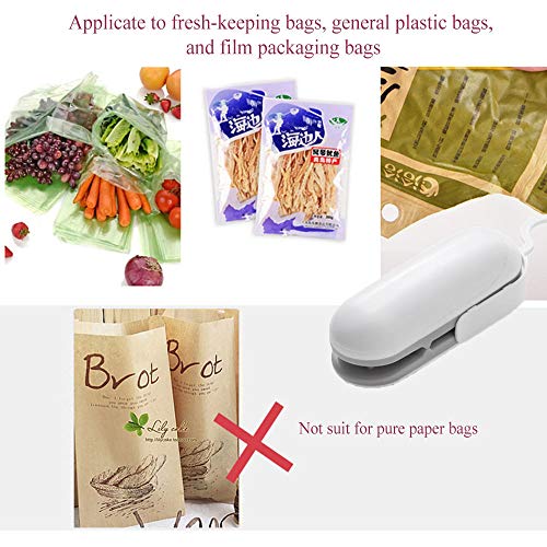 Foto von Folienschweißgerät, Mini Bag Sealer mit Cutter, 2 in 1 Hand-Folienschweißgerät für Beutel Spänesäcke Plastiktüten Lebensmittellagerung Snack Fresh Bag Sealer, Batteriebetrieben (Nicht enthalten)