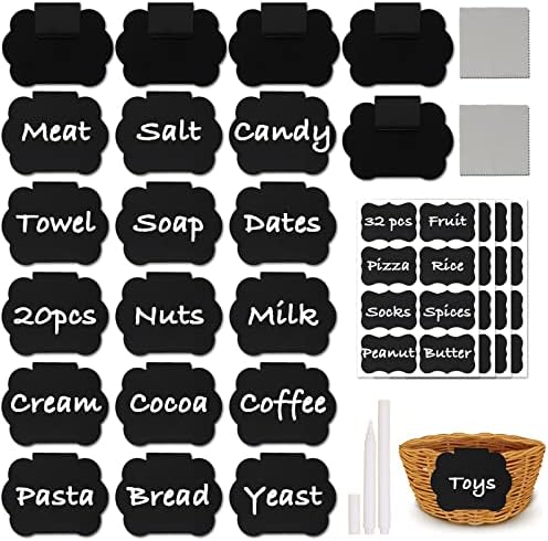20 Piece Set of Basket Labels Clip Basket Labels Removable Labels for ...