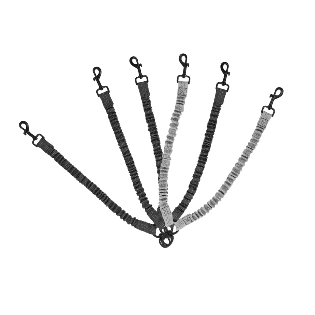 Luxshiny 3 pièces Laisse de Chien Réfléchissante avec Double Tête Laisse pour Promenade de Petits Animaux Couleur Gris Foncé et Pratique pour Contrôler Deux Chiens Lors des Sorties