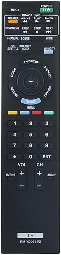 Miniatura 1 de Allimity RM-YD033 RMYD033 - Control remoto de repuesto compatible con Sony Bravia HX701 EX710 EX700 EX701 EX308 EX Series LCD LED HDTV KDL-40HX701