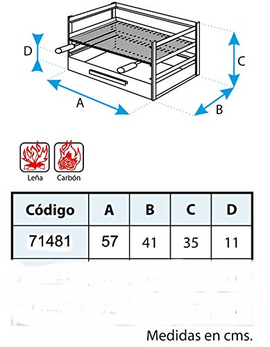 Imex El Zorro 71481.0 Grillschublade mit Grill, schwarz, 57 x 41 x 35 cm