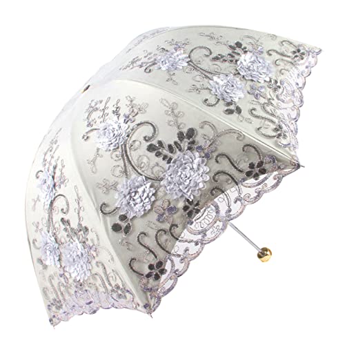 Parapluie en dentelle brodée double couche de haute manufacture