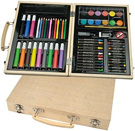 PAINT BOX 66 Malkoffer - 66-teiliges Malset Im Holzkoffer Für Schule & Freizeit