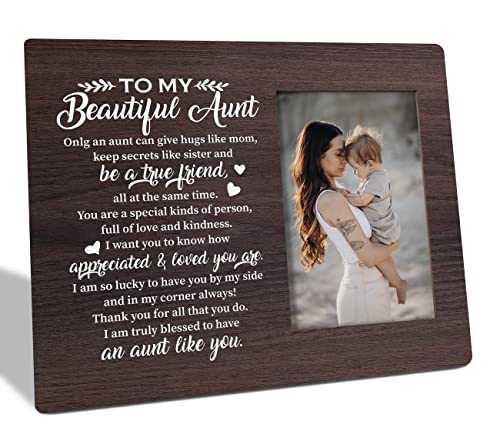 To Aunt Gifts Picture Frame, Tabletop Picture Frame Plaque Gift, Grateful Gift For Aunt, Beautiful Aunt Photo Frame Gift, Thanksgiving/Christmas/Birthday Gift For Aunt, Ideal Gift For Best Aunt #TOP12